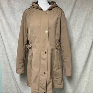 Women's Tan Hooded Coat via spiga